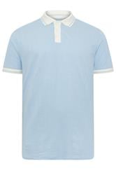 BadRhino Big & Tall Blue Mini Check Polo Shirt