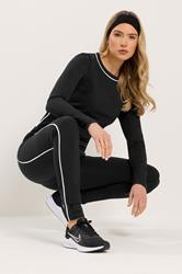 LTS Tall Women's Black Active Piped Leggings | Long Tall Sally 3