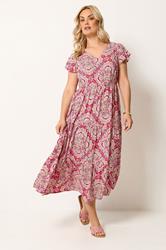YOURS Plus Size Pink Paisley Print Smock Dress | Yours Clothing 3