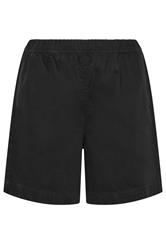 YOURS Curve Black Washed Elasticated Denim Shorts
