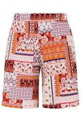YOURS Plus Size Pink Mosaic Print Crinkle Shorts | Yours Clothing 5