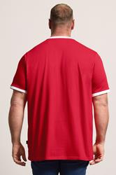 BadRhino Big & Tall Red Extra Long Ringer T-Shirt | BadRhino 2