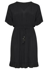 YOURS Curve Black Crinkle Beach Cover Up