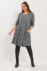 YOURS Plus Size Grey Drape Pocket Dress | Yours Clothing 1