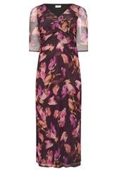 YOURS LONDON Curve Purple Abstract Mesh Maxi Dress