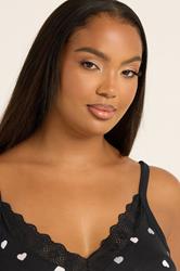 YOURS Plus Size Black Heart Soft Touch Chemise Nightdress | Yours Clothing 4