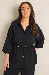 EVANS Plus Size Black Collared Shacket | Evans 1