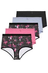 YOURSET Curve 5 PACK Black Butterfly Full Briefs