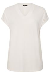 YOURS Plus Size V-Neck Ivory White T-Shirt | Yours Clothing 5