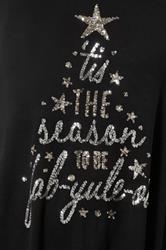 EVANS Plus Size Black Sequin Christmas Tree Top | Evans 4