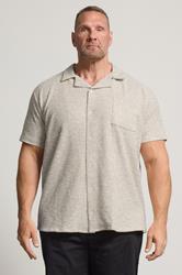 BadRhino Big & Tall Natural Brown Short Sleeve Textured Jersey Shirt | BadRhino 1
