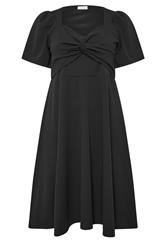 YOURS LONDON Plus Size Black Knot Detail Skater Dress | Yours Clothing 5