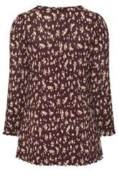 YOURS Plus Size Chocolate Brown Ditsy Floral Tunic Top | Yours Clothing 2