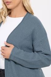 YOURS Plus Size Essential Light Blue Knitted Cardigan | Yours Clothing 4