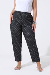 LIMITED COLLECTION Plus Size Black Polka Dot Barrel Trousers | Yours Clothing 1