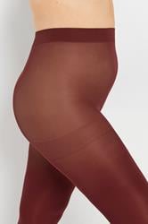Burgundy Red 90 Denier Microfibre Premium Tights | Yours Clothing 2