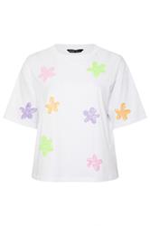 LIMITED COLLECTION Plus Size White Sequin Floral Boxy T-Shirt | Yours Clothing 5