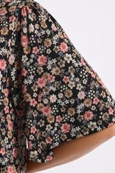 YOURS Plus Size Black Floral Pleat Top | Yours Clothing 4