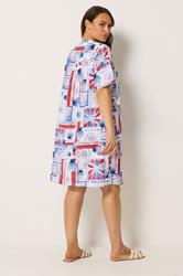 YOURS Plus Size White Shell Pleat Front Dress | Yours Clothing 2