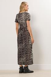 LTS Tall Beige Brown Tie Front Smock Dress | Long Tall Sally 2