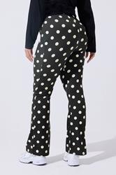 LIMITED COLLECTION Plus Size Black Polka Dot Flared Trousers | Yours Clothing 4