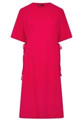 YOURS Curve Red Front Tie Midi Dress