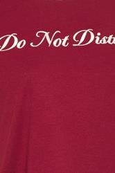 YOURS Plus Size Red 'Do Not Disturb' Embroidered Slogan Ringer T-Shirt | Yours Clothing 6