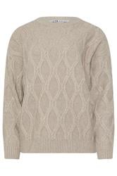 LTS Tall Natural Brown Cable Knit Jumper