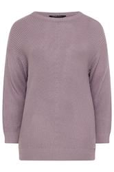 YOURS Curve Light Purple Essential Knitted Jumper