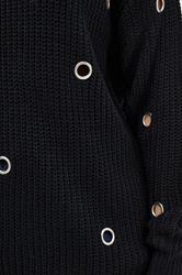 LTS Tall Black Knitted Eyelet Jumper | Long Tall Sally 4