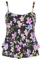 YOURS Plus Size Black Pastel Floral Tankini Top | Yours Clothing 5