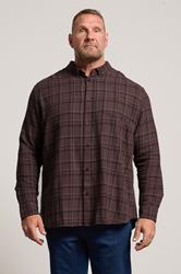 BadRhino Big & Tall Burgundy Red Check Long Sleeve Shirt | BadRhino 3