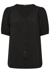 YOURS Plus Size Black Textured Blouse | Yours Clothing 5