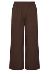 YOURS Curve Brown Bubble Texture Wide Leg Trousers