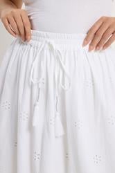 YOURS Plus Size White Broderie Anglaise Maxi Skirt | Yours Clothing 5