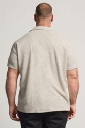BadRhino Big & Tall Natural Brown Short Sleeve Textured Jersey Shirt | BadRhino 4