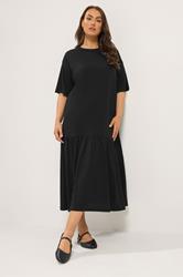 YOURS Plus Size Black Drop Waist Maxi Dress | Yours Clothing 3