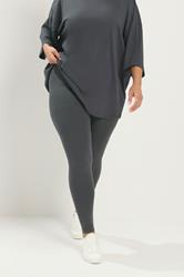 YOURS Plus Size Charcoal Grey Leggings | Yours Clothing 3
