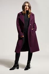 LTS Tall Burgundy Red Formal Wrap Belted Midi Coat | Long Tall Sally 1