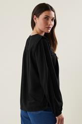 LTS Tall Black Woven Frill Blouse | Long Tall Sally 3