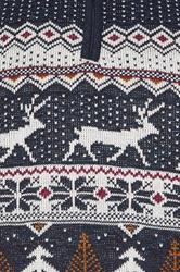 D555 Big & Tall Navy Blue Christmas Quarter Zip Jumper | BadRhino 5