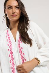 YOURS Plus Size White Embroidered Cheesecloth Shirt | Yours Clothing 5