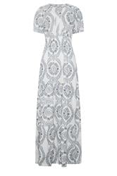 LTS Tall Navy & White Leaf Print Linen Maxi Dress
