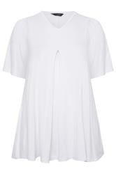 YOURS Curve White Pleat Front Swing Top