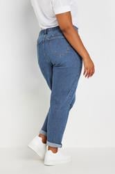 YOURS Plus Size Mid Blue Boyfriend Jeans | Yours Clothing 2