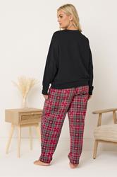 YOURS Plus Size Black 'Weekend Vibes' Sweatshirt Lounge Set | Yours Clothing 2