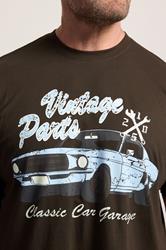 BadRhino Big & Tall Brown 'Vintage Parts' Graphic T-Shirt | BadRhino 4