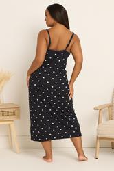 YOURS Plus Size Black Heart Soft Touch Chemise Nightdress | Yours Clothing 2