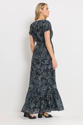 LTS Tall Women's Navy Blue Floral Tie Waist Maxi Dress | Long Tall Sally 2