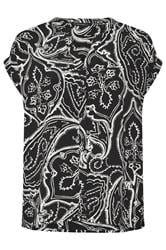 EVANS Plus Size Black Paisley Print Modal Shirt | Evans 7